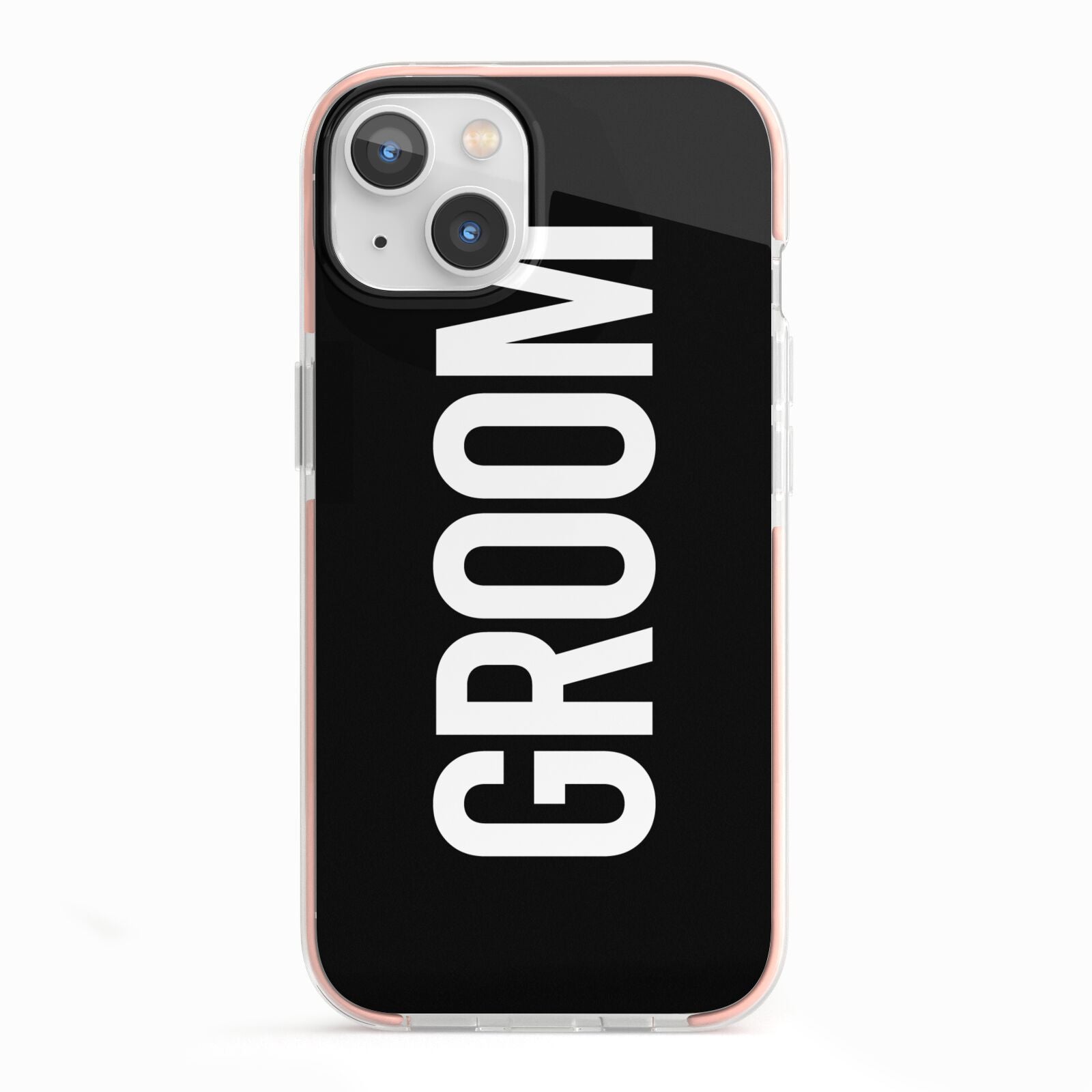 Groom iPhone 13 TPU Impact Case with Pink Edges