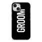 Groom iPhone 14 Black Impact Case on Silver phone