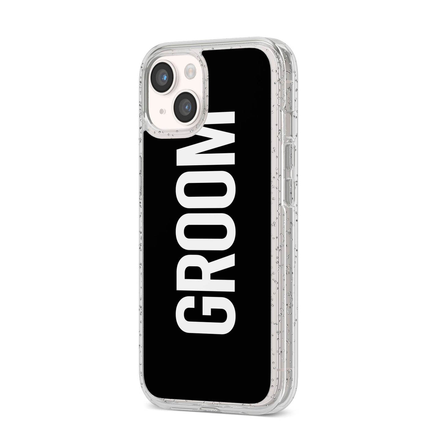 Groom iPhone 14 Glitter Tough Case Starlight Angled Image