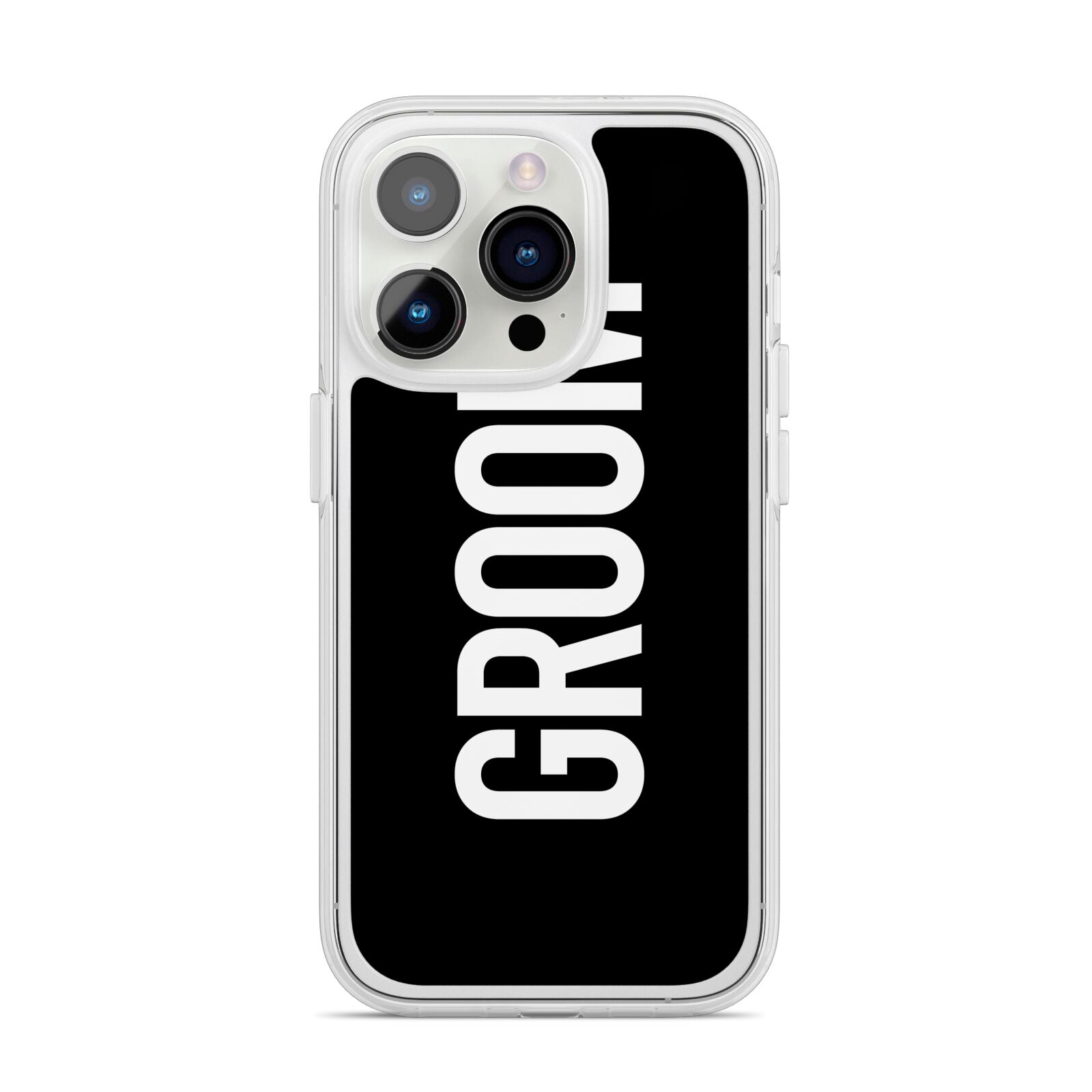 Groom iPhone 14 Pro Clear Tough Case Silver