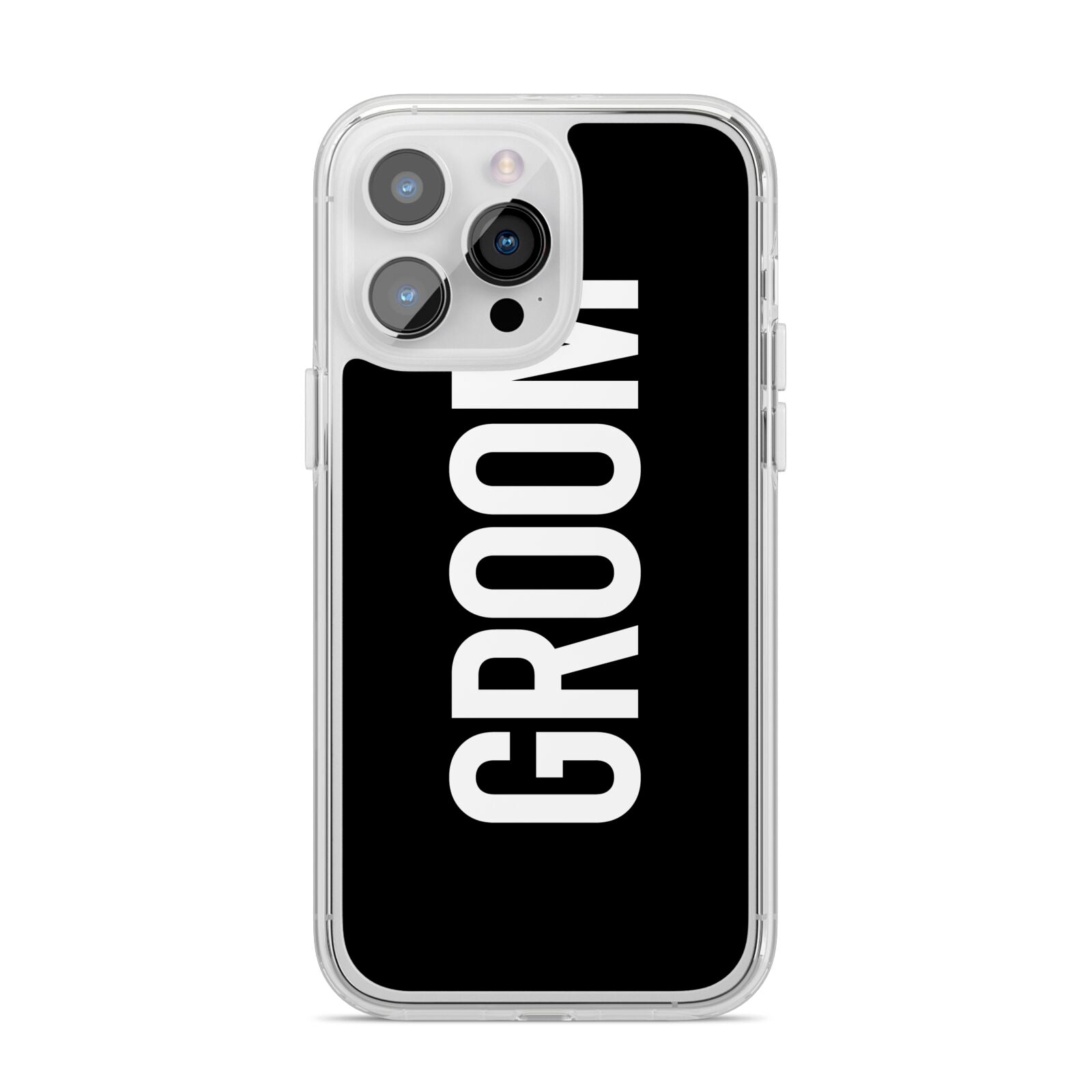 Groom iPhone 14 Pro Max Clear Tough Case Silver