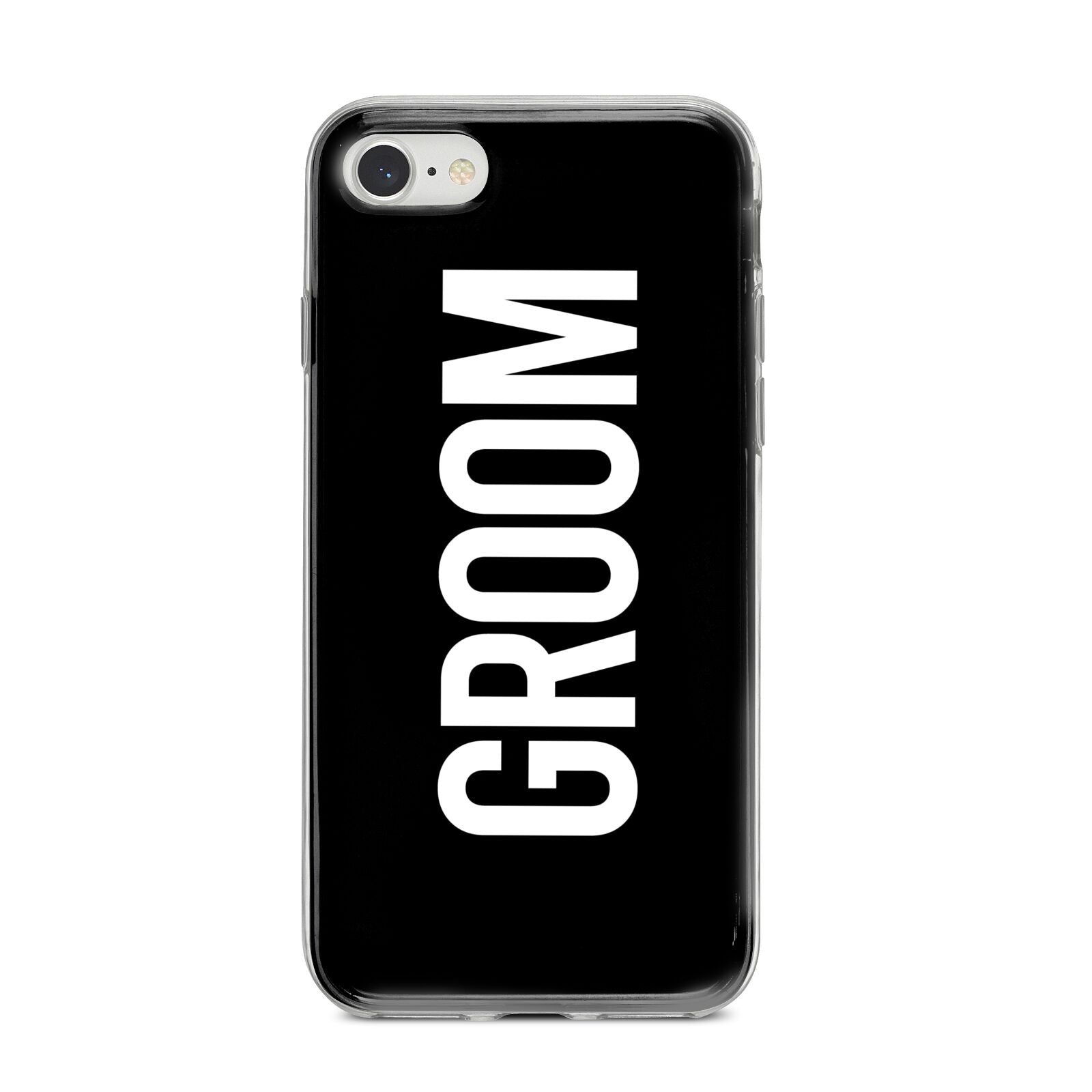 Groom iPhone 8 Bumper Case on Silver iPhone