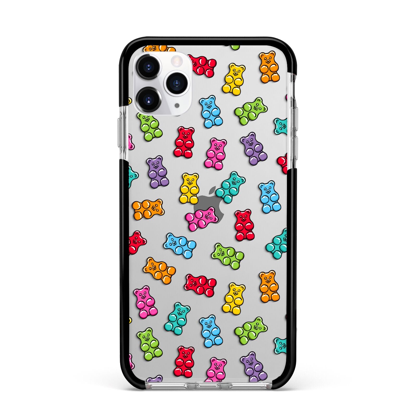 Gummy Bear Apple iPhone 11 Pro Max in Silver with Black Impact Case