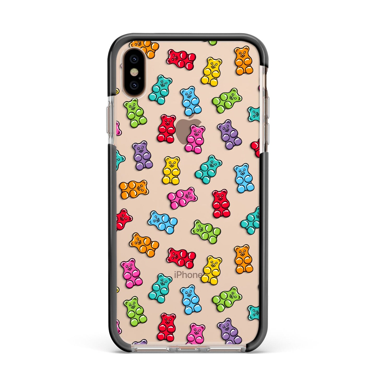 Gummy Bear Apple iPhone Xs Max Impact Case Black Edge on Gold Phone