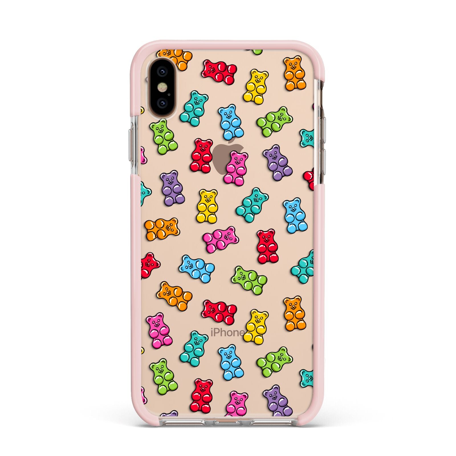 Gummy Bear Apple iPhone Xs Max Impact Case Pink Edge on Gold Phone