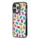 Gummy Bear iPhone 13 Pro Black Impact Case Side Angle on Silver phone