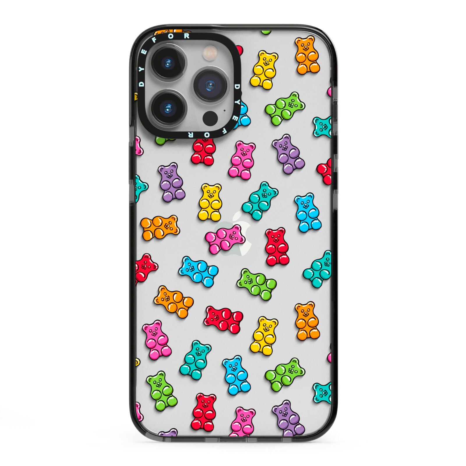 Gummy Bear iPhone 13 Pro Max Black Impact Case on Silver phone