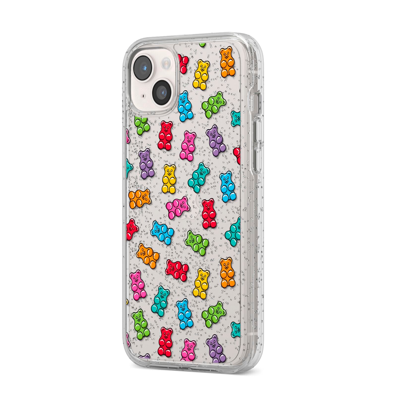 Gummy Bear iPhone 14 Plus Glitter Tough Case Starlight Angled Image