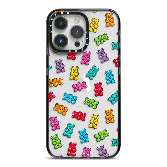 Gummy Bear iPhone 14 Pro Max Black Impact Case on Silver phone