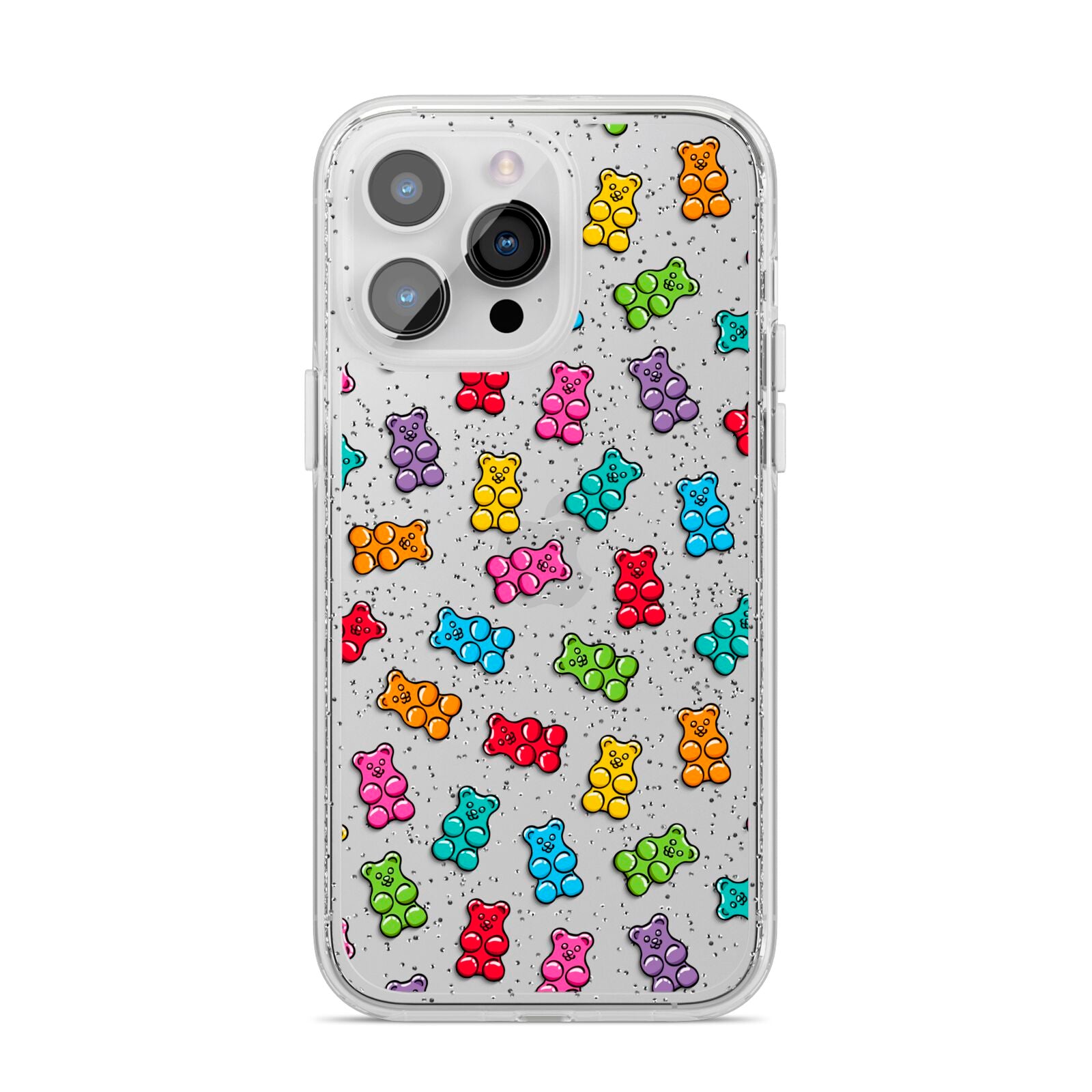 Gummy Bear iPhone 14 Pro Max Glitter Tough Case Silver