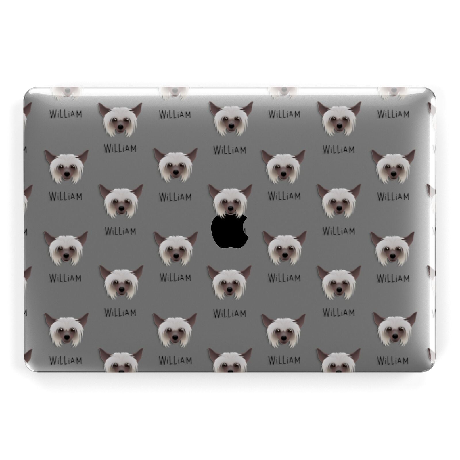 Hairless Chinese Crested Icon with Name Apple MacBook Case
