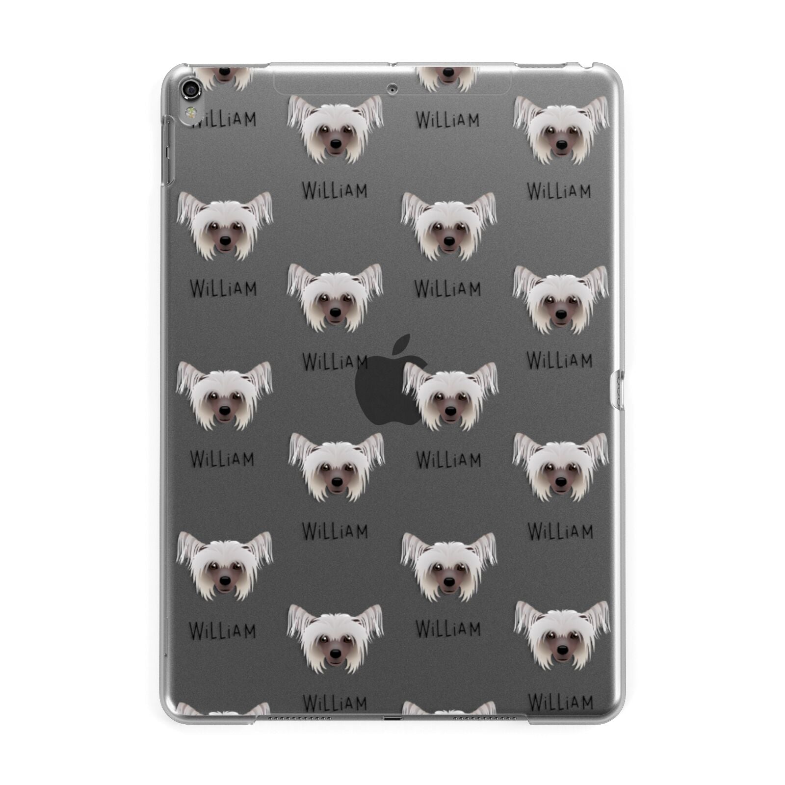 Hairless Chinese Crested Icon with Name Apple iPad Grey Case