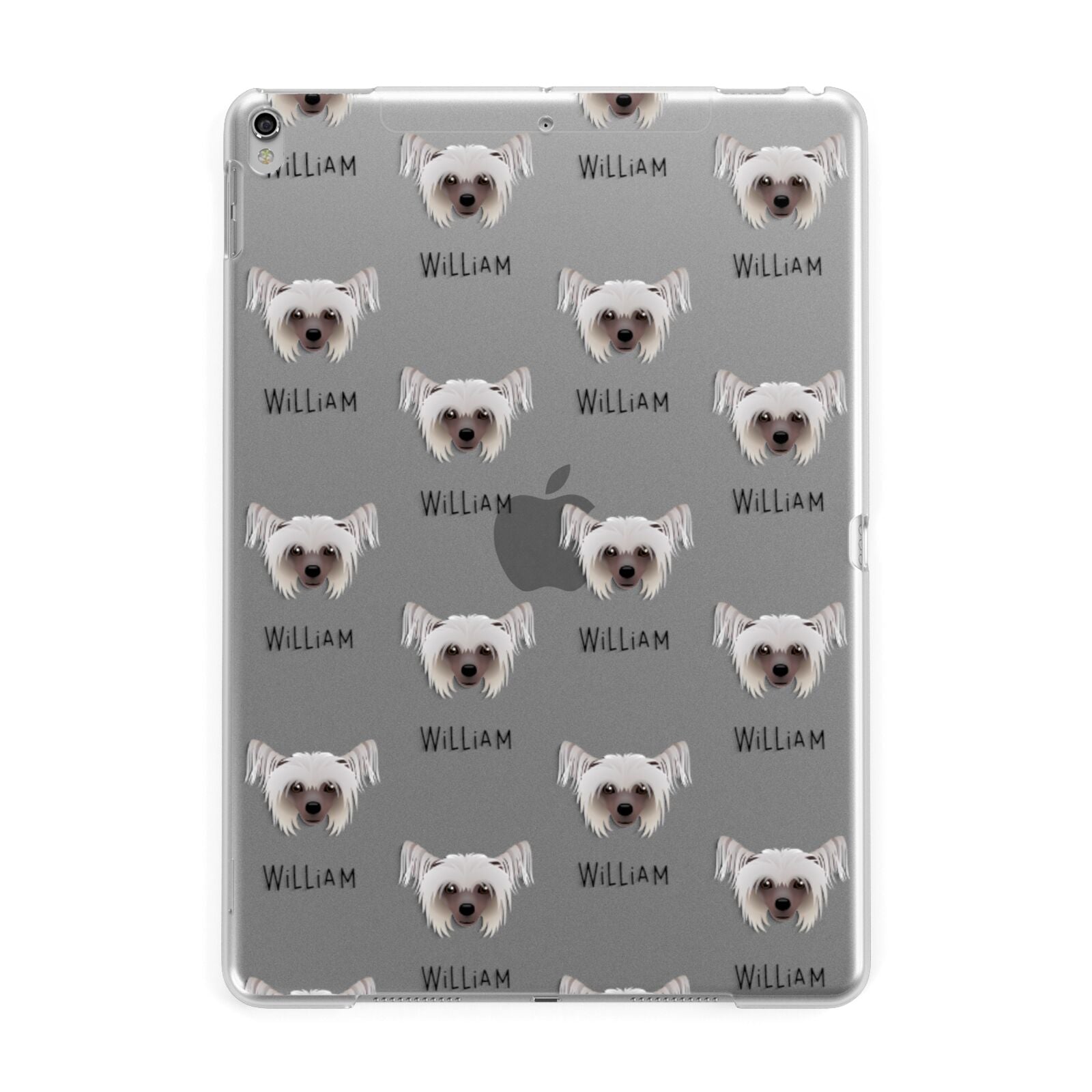 Hairless Chinese Crested Icon with Name Apple iPad Silver Case