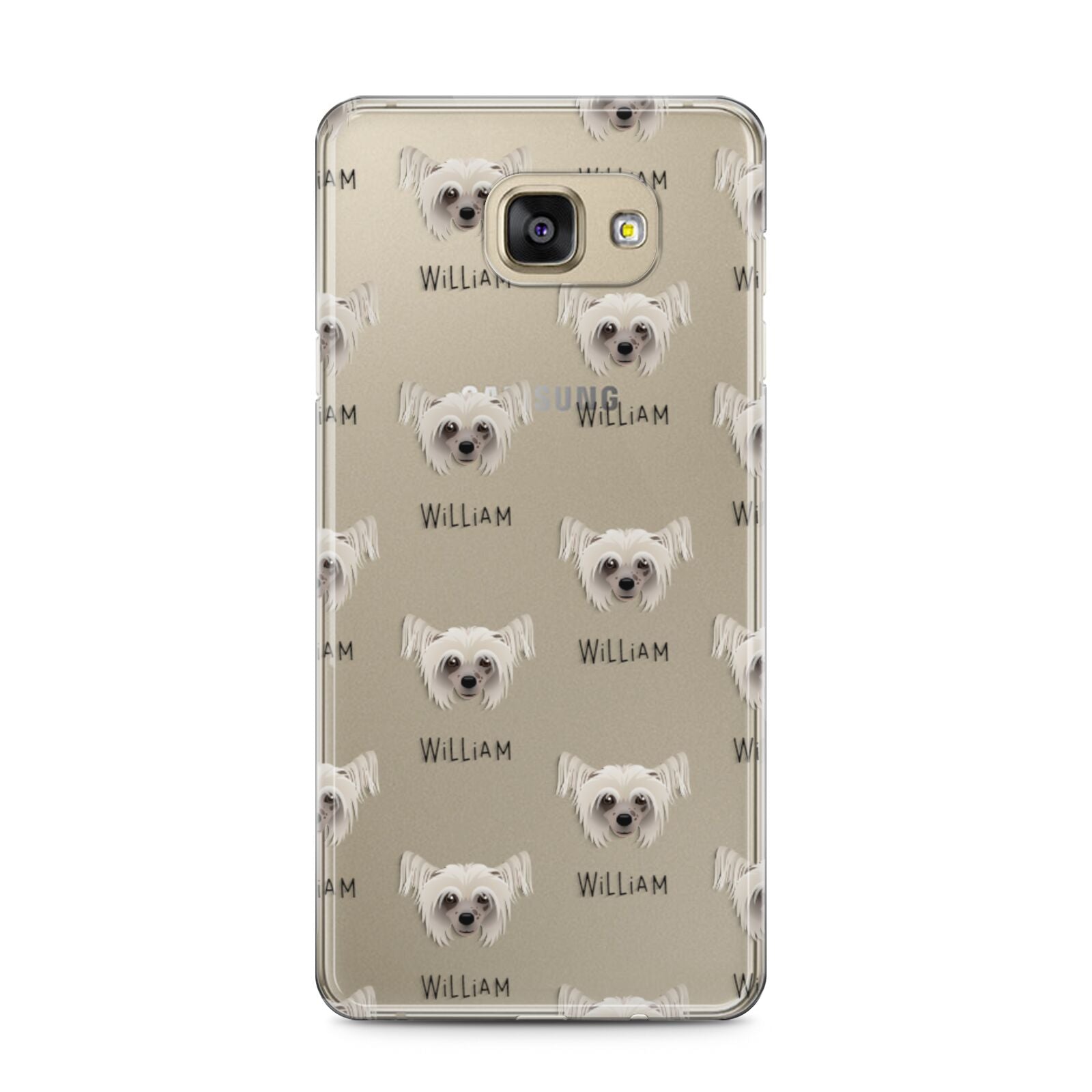 Hairless Chinese Crested Icon with Name Samsung Galaxy A5 2016 Case on gold phone