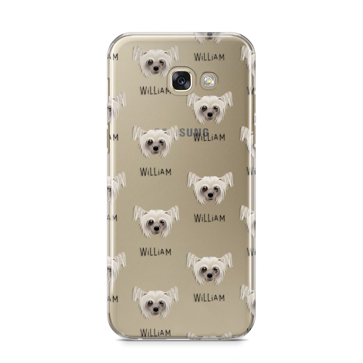 Hairless Chinese Crested Icon with Name Samsung Galaxy A5 2017 Case on gold phone