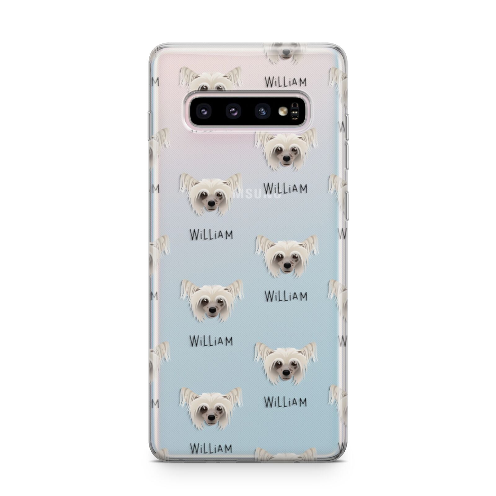 Hairless Chinese Crested Icon with Name Samsung Galaxy S10 Plus Case