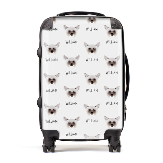 Hairless Chinese Crested Icon with Name Suitcase