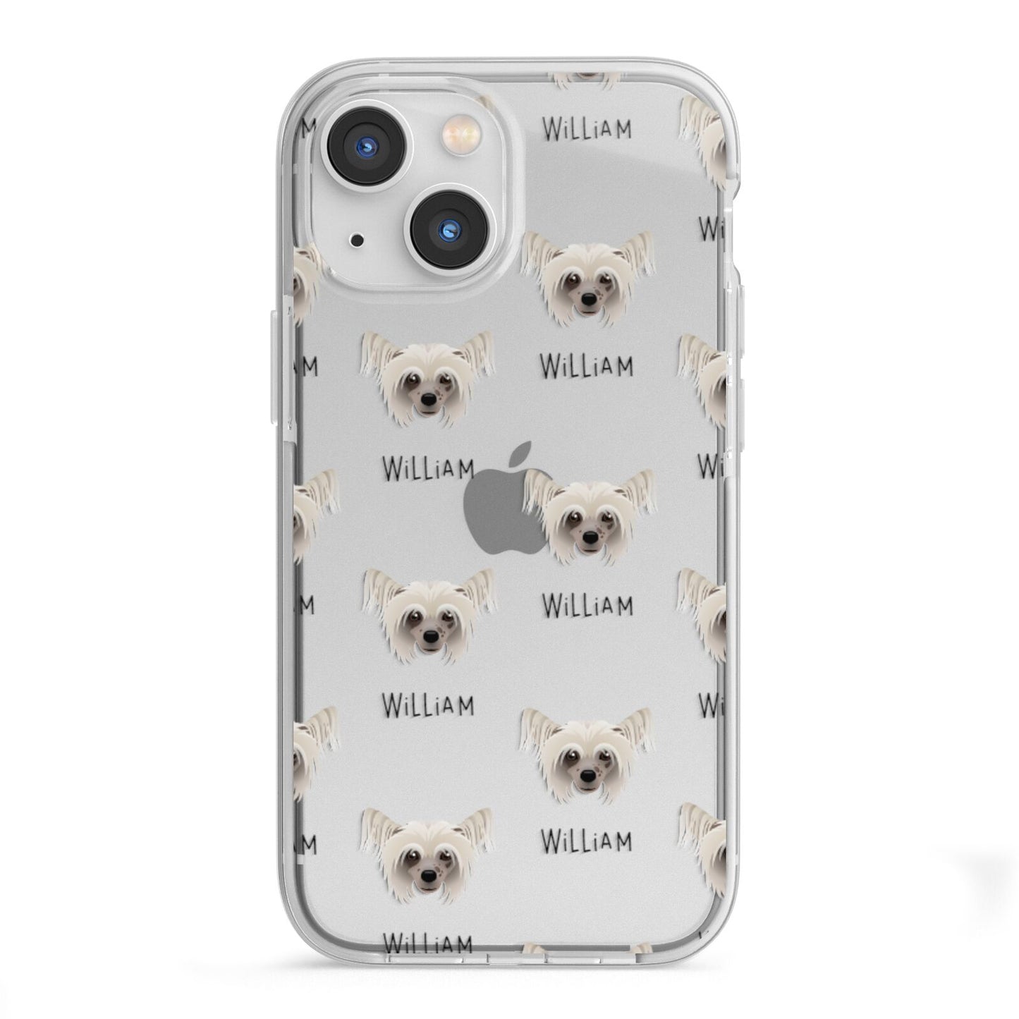 Hairless Chinese Crested Icon with Name iPhone 13 Mini TPU Impact Case with White Edges