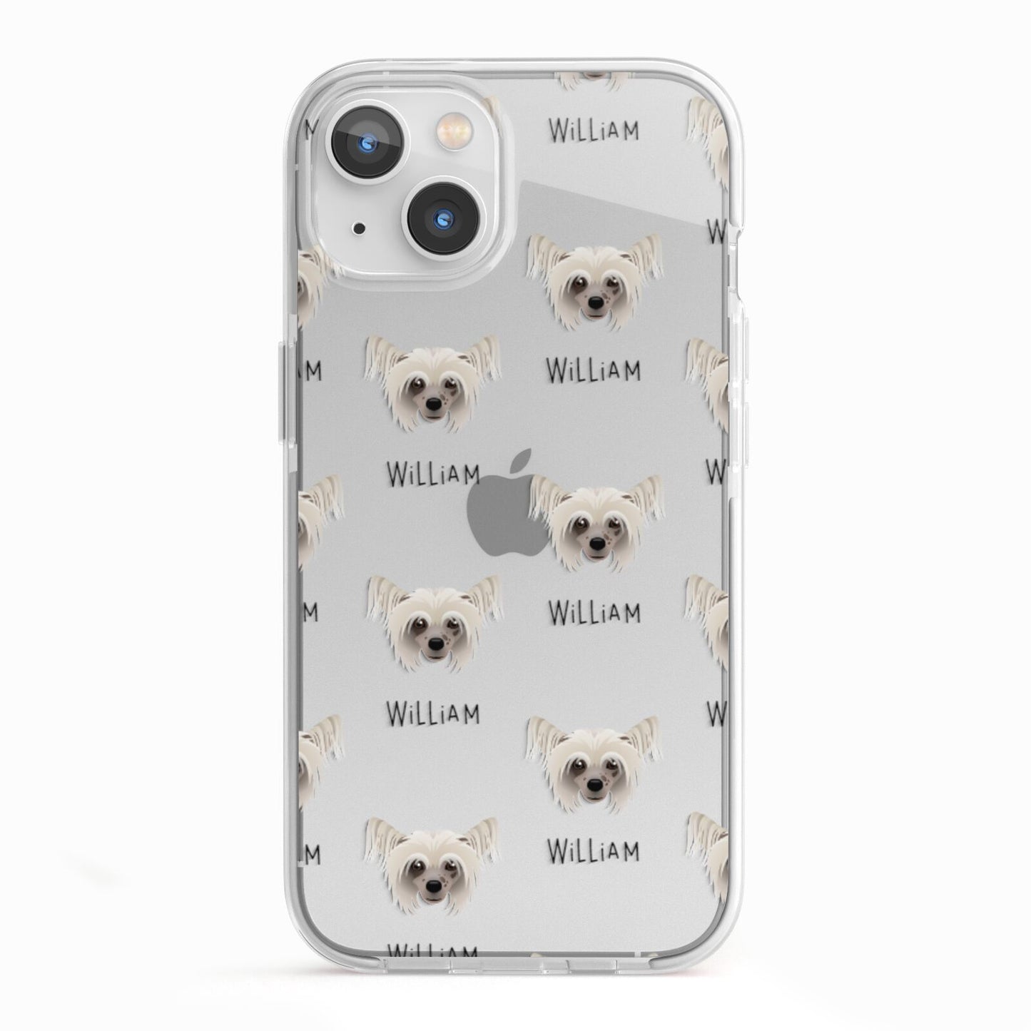 Hairless Chinese Crested Icon with Name iPhone 13 TPU Impact Case with White Edges