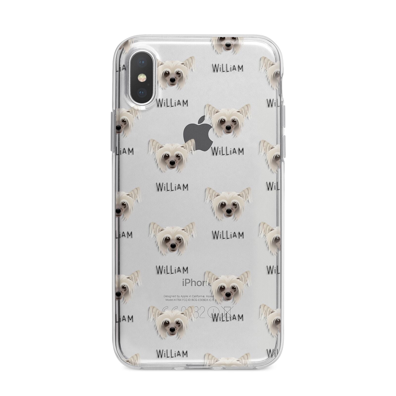 Hairless Chinese Crested Icon with Name iPhone X Bumper Case on Silver iPhone Alternative Image 1