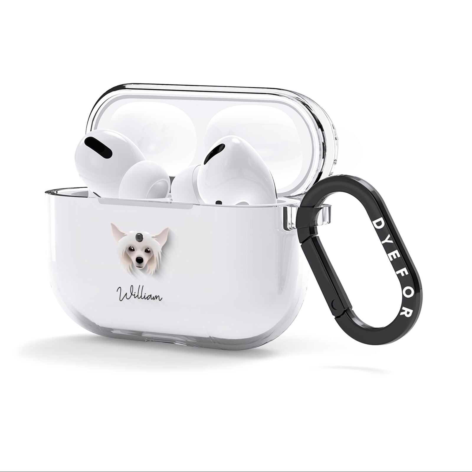 Hairless Chinese Crested Personalised AirPods Clear Case 3rd Gen Side Image