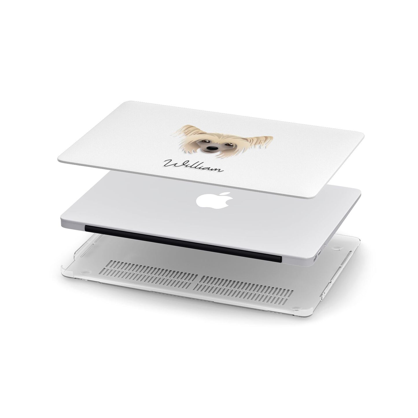 Hairless Chinese Crested Personalised Apple MacBook Case in Detail