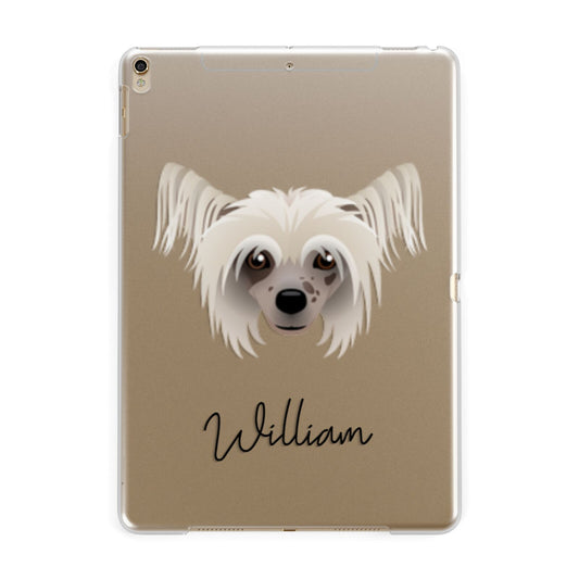 Hairless Chinese Crested Personalised Apple iPad Gold Case