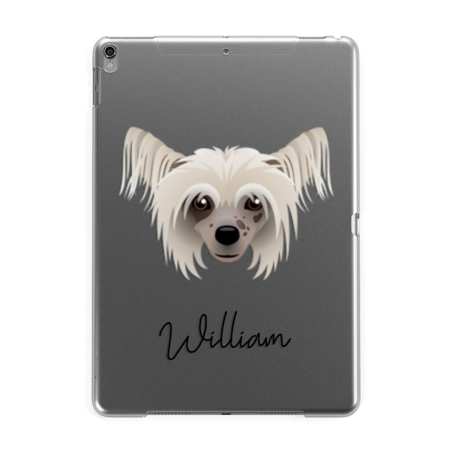 Hairless Chinese Crested Personalised Apple iPad Grey Case
