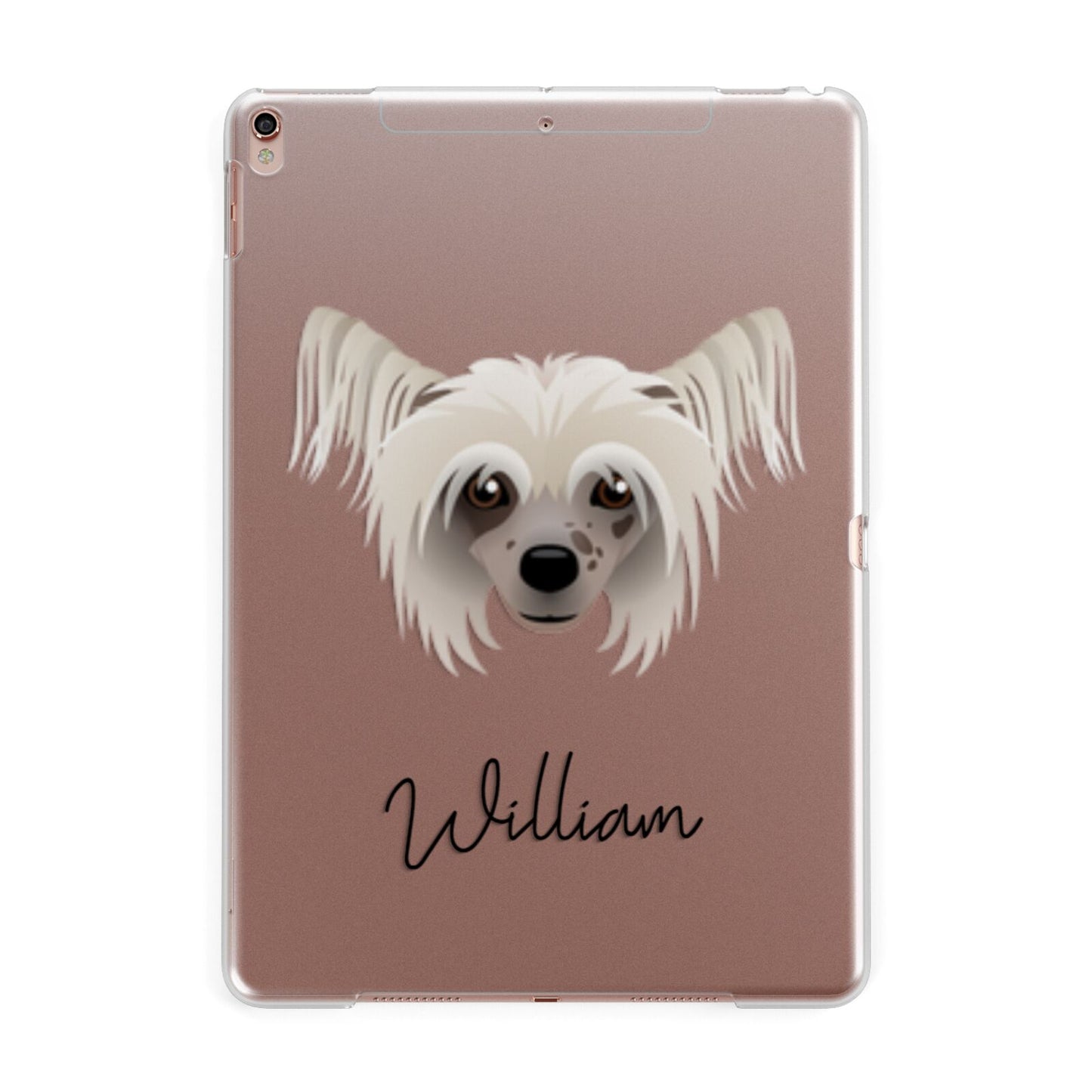 Hairless Chinese Crested Personalised Apple iPad Rose Gold Case