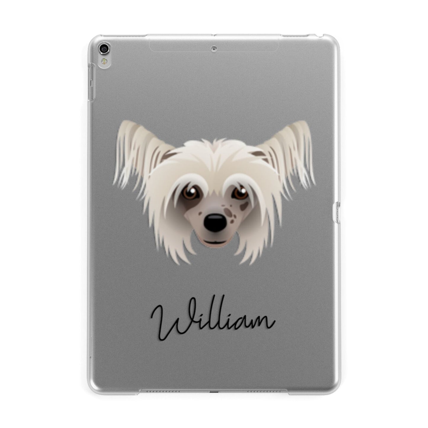 Hairless Chinese Crested Personalised Apple iPad Silver Case