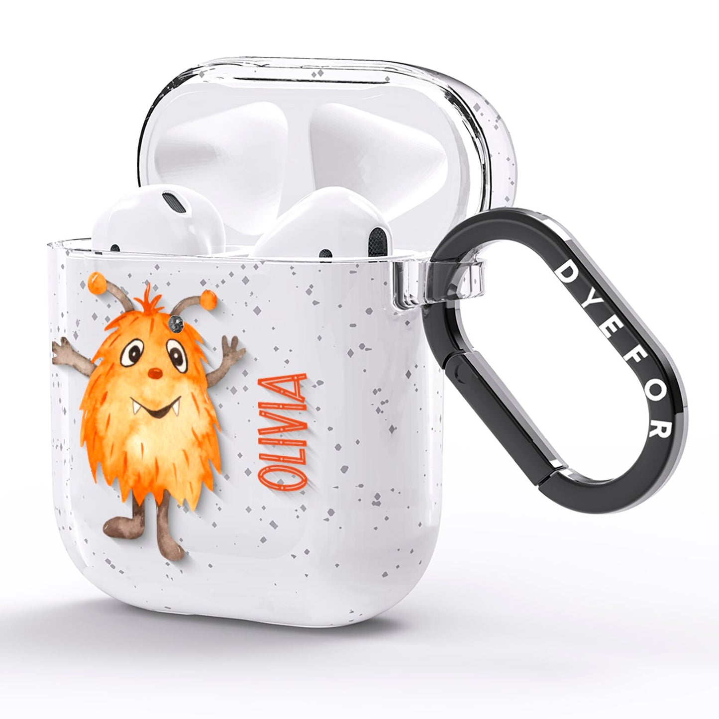 Hairy Halloween Monster AirPods Glitter Case Side Image