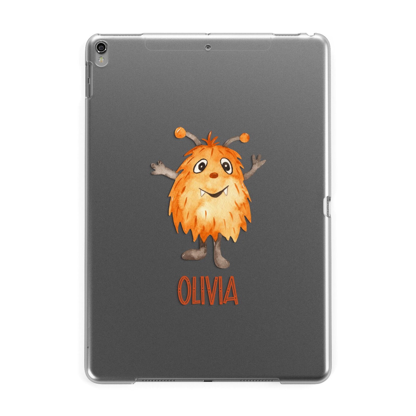 Hairy Halloween Monster Apple iPad Grey Case