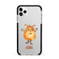 Hairy Halloween Monster Apple iPhone 11 Pro Max in Silver with Black Impact Case