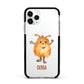 Hairy Halloween Monster Apple iPhone 11 Pro in Silver with Black Impact Case