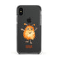 Hairy Halloween Monster Apple iPhone Xs Impact Case Black Edge on Black Phone
