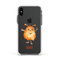 Hairy Halloween Monster Apple iPhone Xs Impact Case White Edge on Black Phone