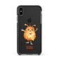 Hairy Halloween Monster Apple iPhone Xs Max Impact Case Black Edge on Black Phone