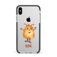 Hairy Halloween Monster Apple iPhone Xs Max Impact Case Black Edge on Silver Phone