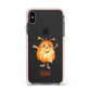 Hairy Halloween Monster Apple iPhone Xs Max Impact Case Pink Edge on Black Phone