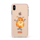 Hairy Halloween Monster Apple iPhone Xs Max Impact Case Pink Edge on Gold Phone