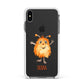 Hairy Halloween Monster Apple iPhone Xs Max Impact Case White Edge on Black Phone