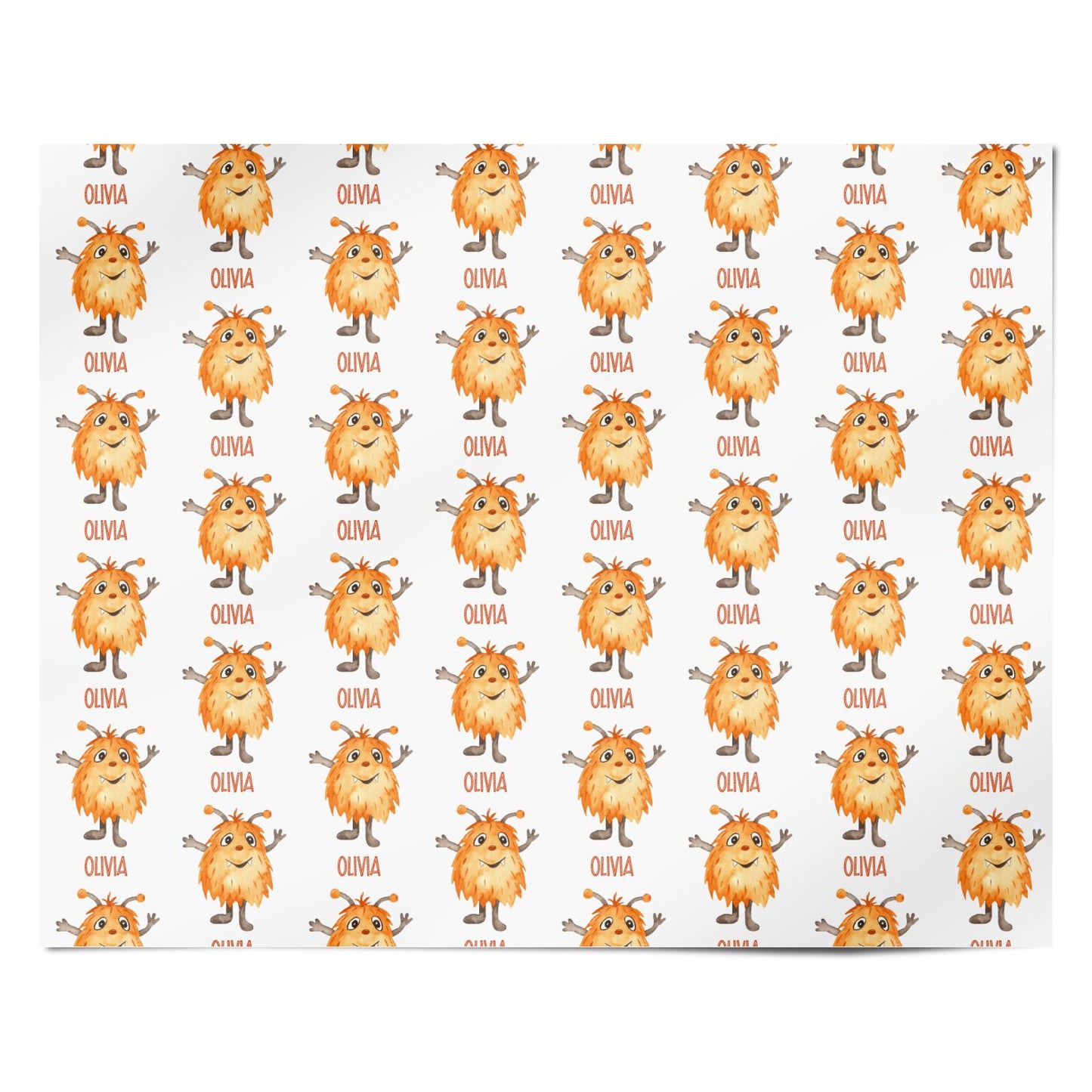 Hairy Halloween Monster Personalised Wrapping Paper Alternative