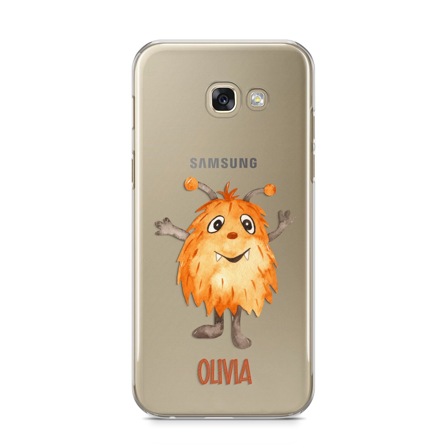 Hairy Halloween Monster Samsung Galaxy A5 2017 Case on gold phone