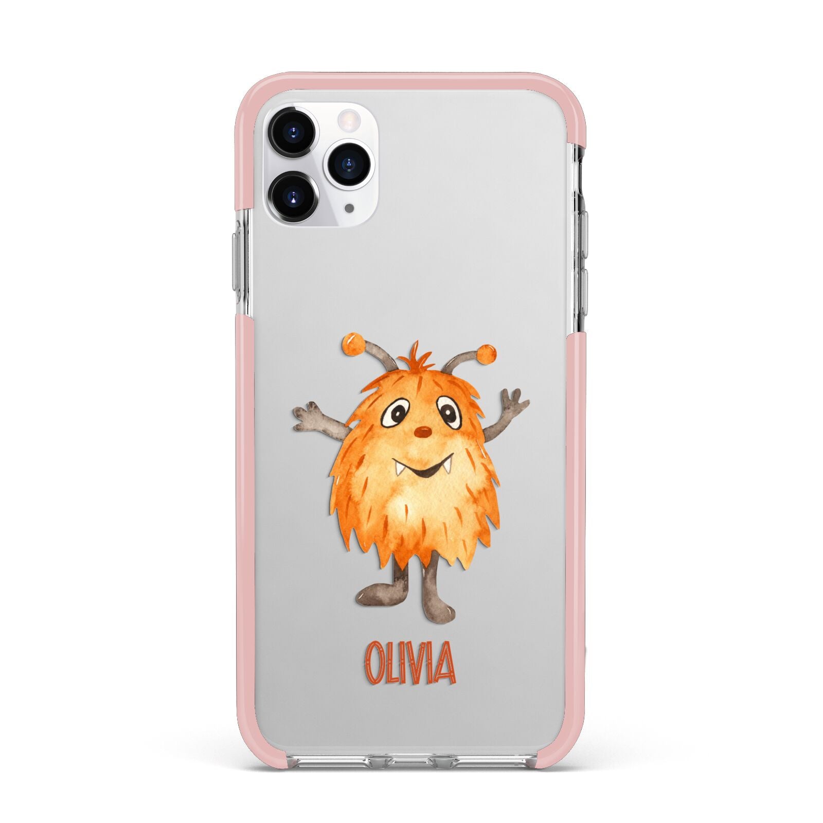Hairy Halloween Monster iPhone 11 Pro Max Impact Pink Edge Case