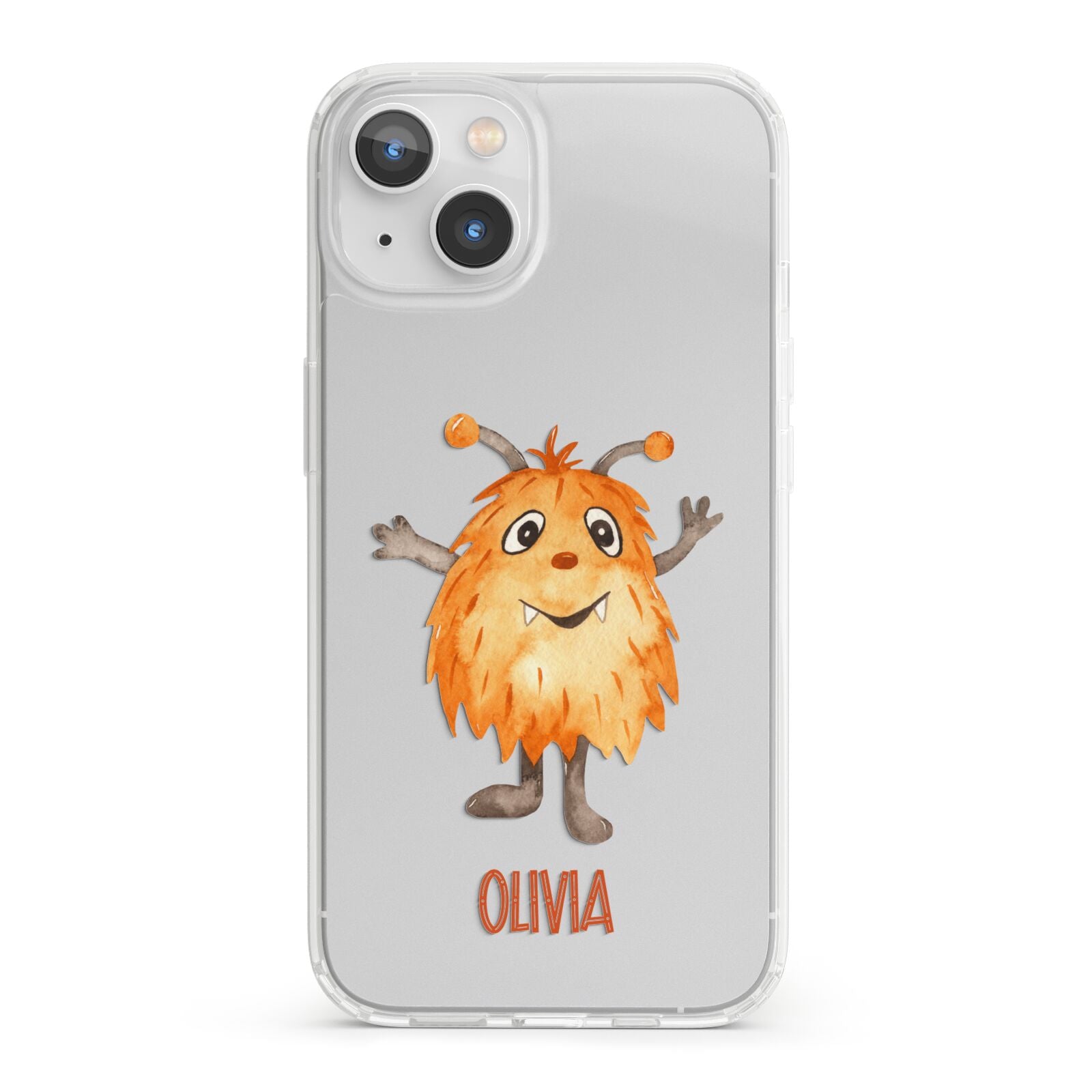 Hairy Halloween Monster iPhone 13 Clear Bumper Case