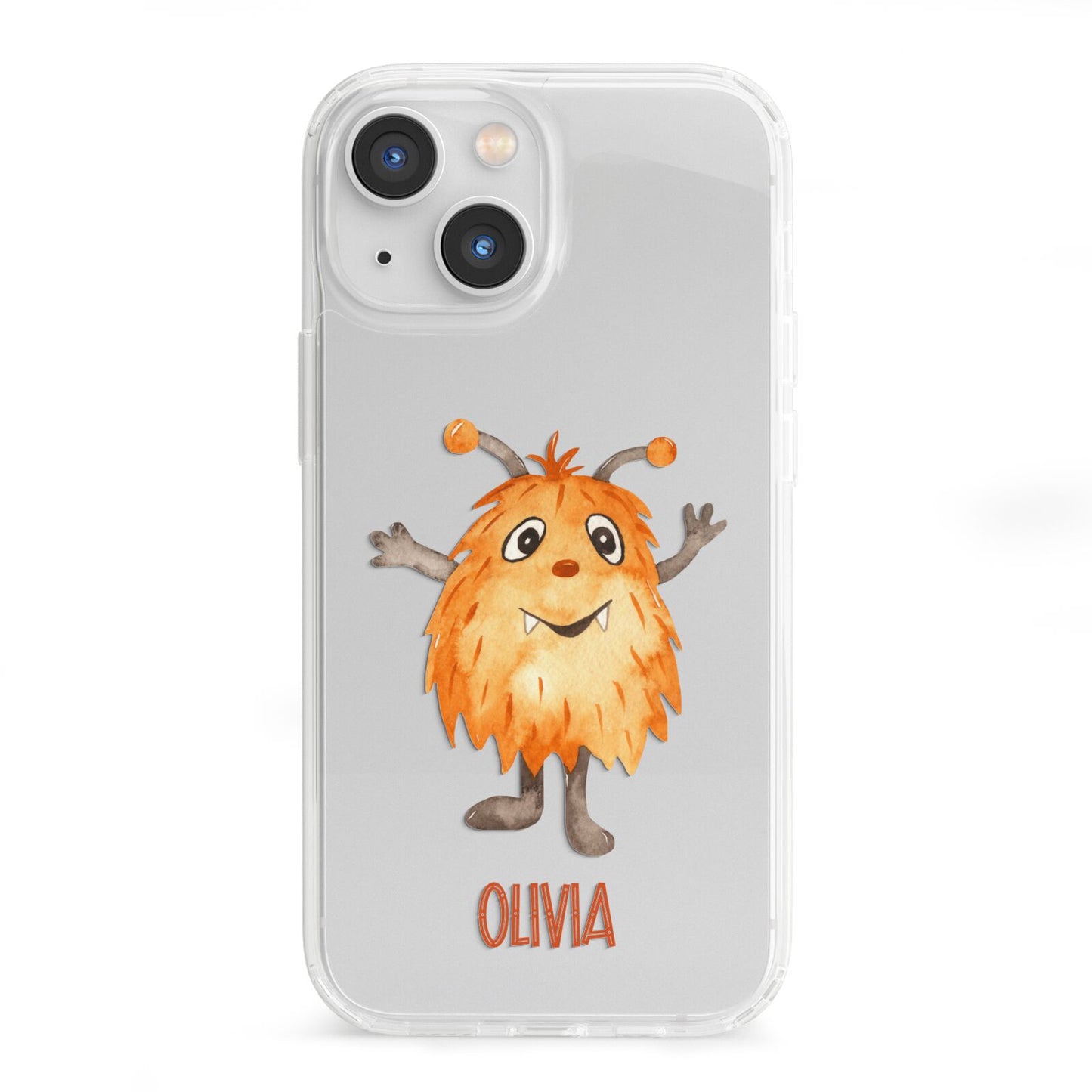Hairy Halloween Monster iPhone 13 Mini Clear Bumper Case