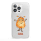 Hairy Halloween Monster iPhone 13 Pro Clear Bumper Case