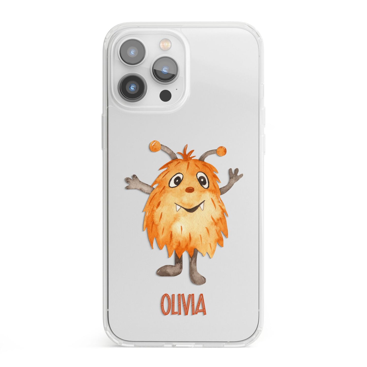 Hairy Halloween Monster iPhone 13 Pro Max Clear Bumper Case