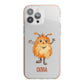 Hairy Halloween Monster iPhone 13 Pro Max TPU Impact Case with Pink Edges
