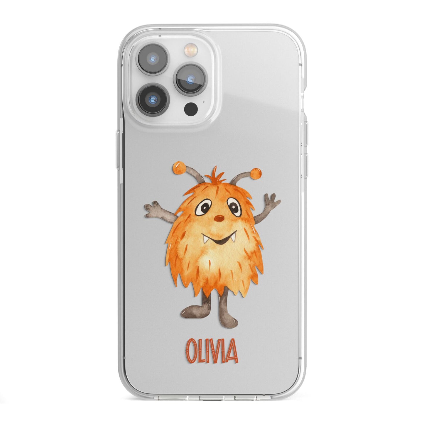 Hairy Halloween Monster iPhone 13 Pro Max TPU Impact Case with White Edges